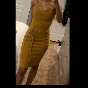 Mustard midi dress